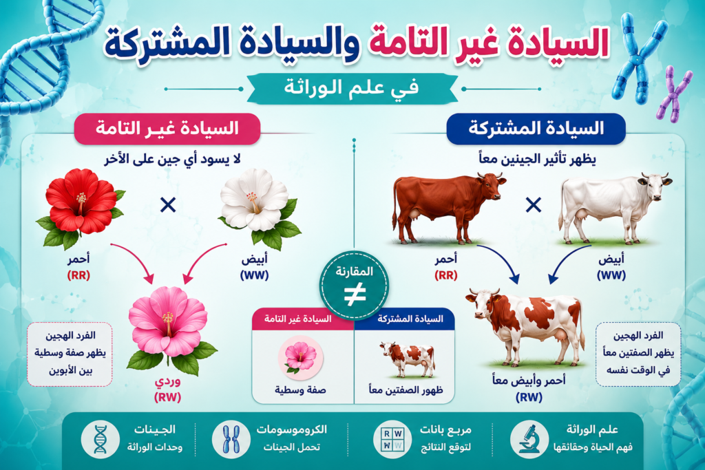 بارزة غير تامة و مشتركة