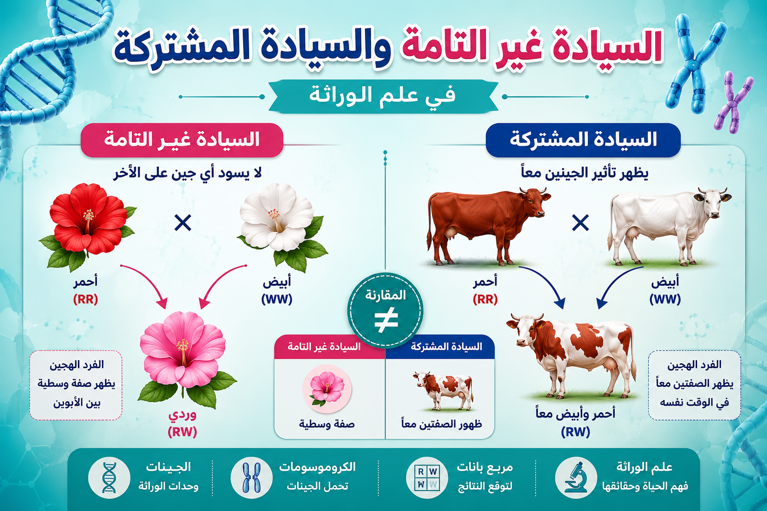 بارزة غير تامة و مشتركة