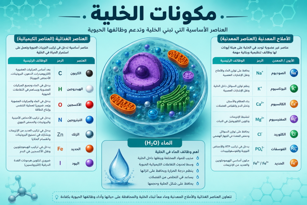 بارزة املاح عناصر ماء