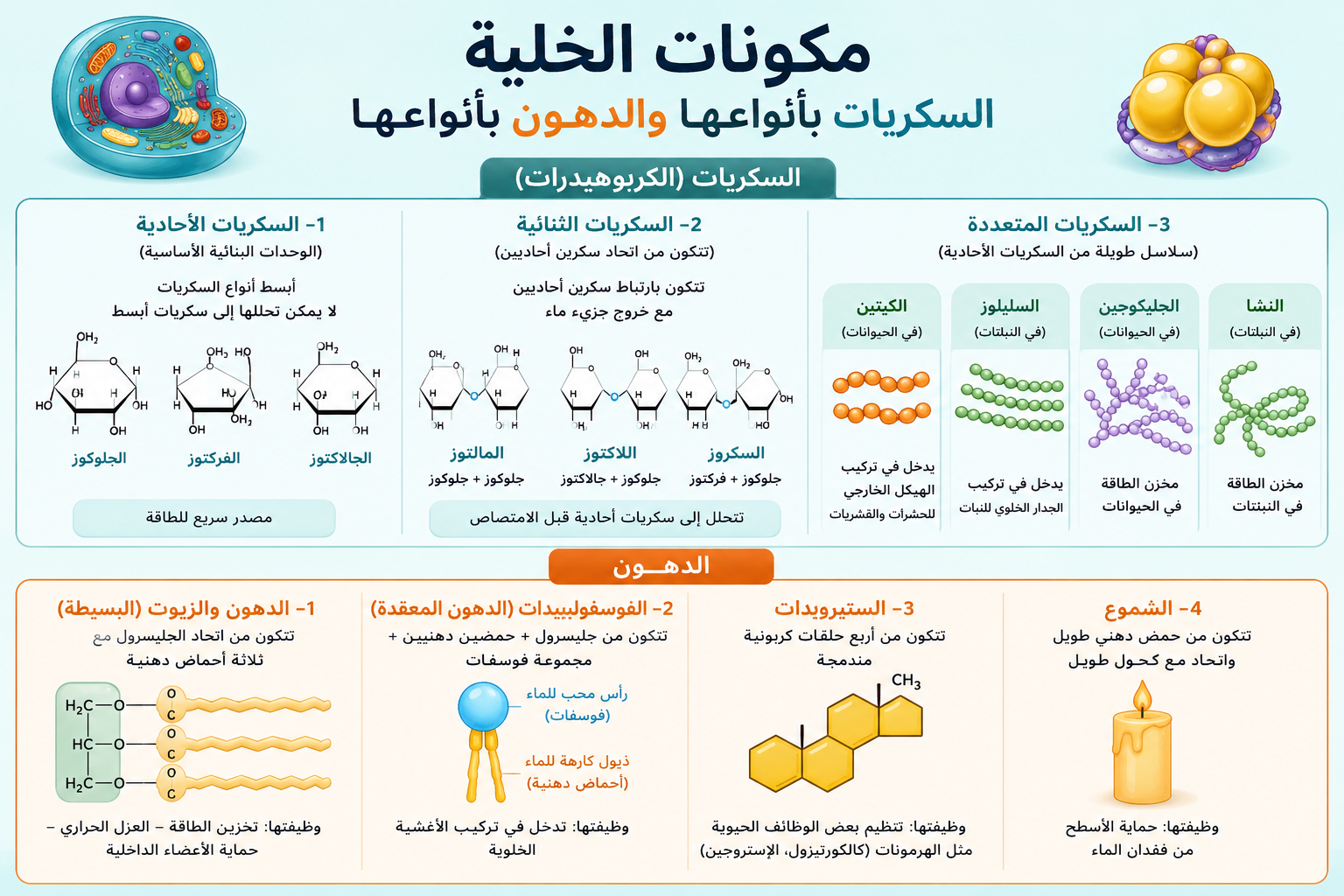 بارزة سكريات و دهون