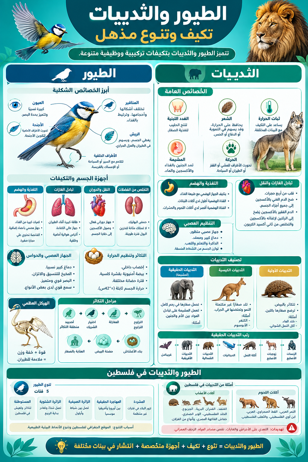 الطيور والثديات